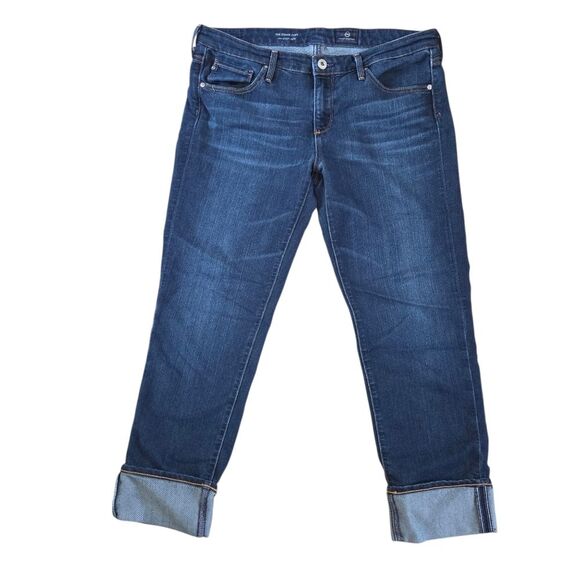 Ag Adriano Goldschmied The Stevie Cuff Slim Straight Cuffed Jeans Size 30 - Picture 1 of 5